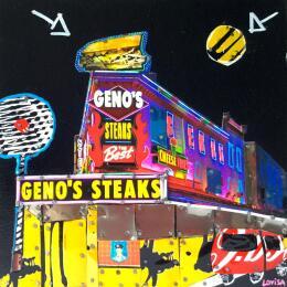 Gemälde Geno 2 von Lovisa | Gemälde Pop-Art Acryl, Collage Pop-Ikonen, Urban