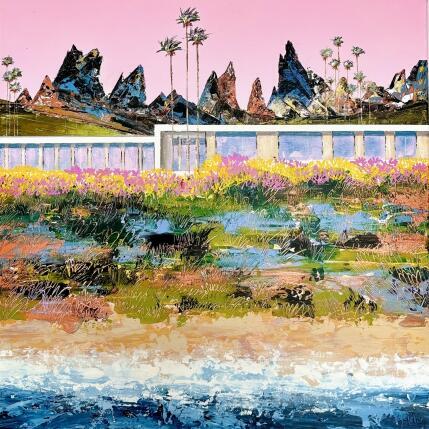 Painting Blue Moutains by Autelin Florence | Painting Figurative Acrylic Architecture, Landscapes, Nature