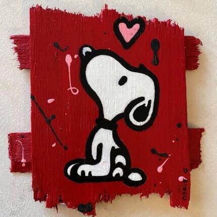 Gemälde Snoopy Love Rouge von Marie G.  | Gemälde