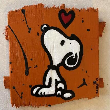 Gemälde Snoopy Love Orange  von Marie G.  | Gemälde