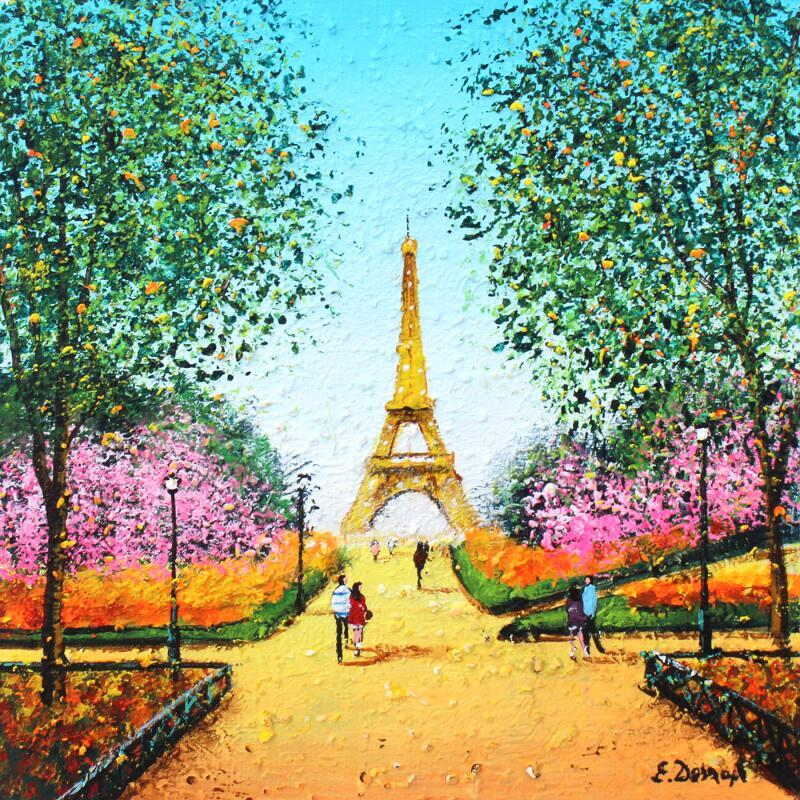Painting Le printemps de Paris by Dessapt Elika | Painting Impressionism Acrylic Sand
