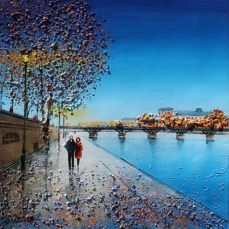 Painting Minuit à Paris by Dessapt Elika | Painting Impressionism Acrylic Sand