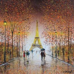 Painting Romantisme d'automne à Paris by Dessapt Elika | Painting