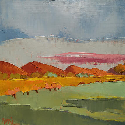 Painting Couleurs d'Automne by PAPAIL | Painting Abstract Oil Landscapes, Pop icons