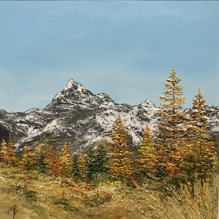 Painting automne enneigé  by Blandin Magali | Painting Figurative Oil Landscapes