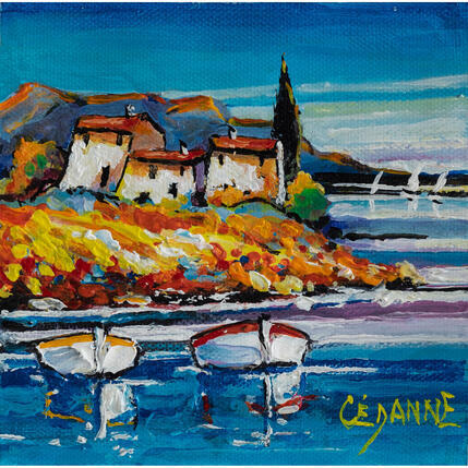 Gemälde Le hameau ensoleillé von Cédanne | Gemälde Figurativ Acryl, Öl Landschaften, Marine