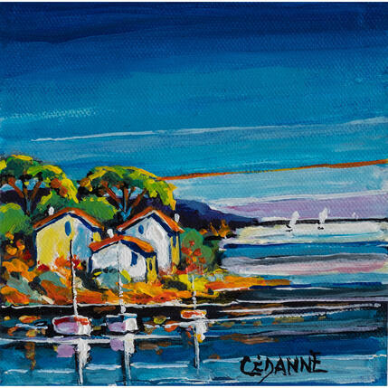 Gemälde Ciel bleu sur la Méditerranée von Cédanne | Gemälde Figurativ Acryl, Öl Landschaften, Marine
