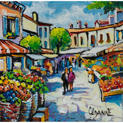 Gemälde Marché de Provence von Cédanne | Gemälde Figurativ Acryl, Öl Alltagsszenen, Landschaften, Urban