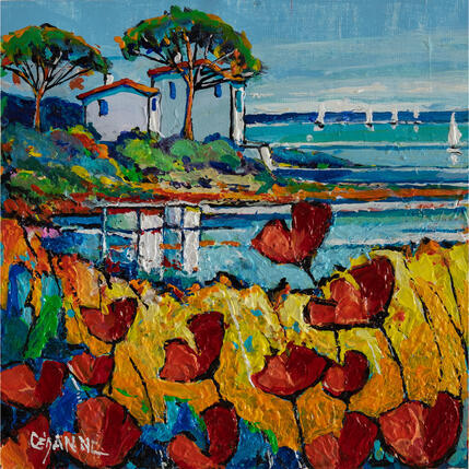 Pintura Parfum de la Méditerranée por Cédanne | Pintura Figurativo Aceite, Acrílico Iconos pop, Marine, Paisajes