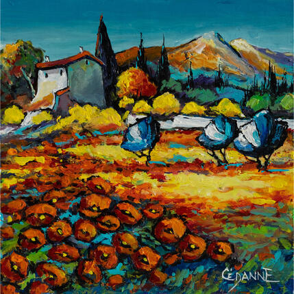 Pintura Journée émaillée de couleurs por Cédanne | Pintura Figurativo Aceite, Acrílico Paisajes