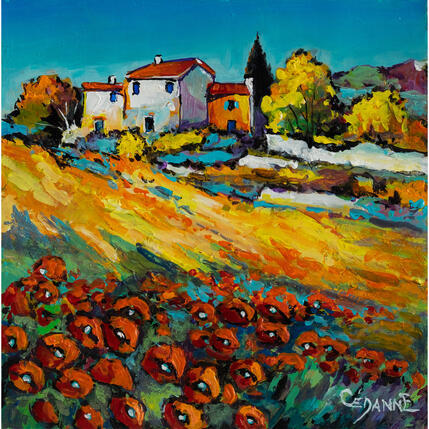 Pintura Couleurs vives et resplendissantes du Lubéron por Cédanne | Pintura Figurativo Aceite, Acrílico Paisajes