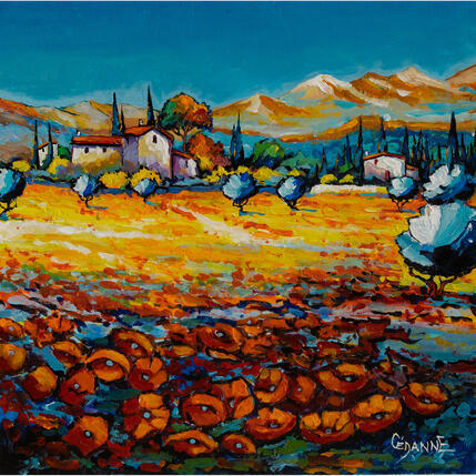 Pintura Comme un feu d'artifice por Cédanne | Pintura Figurativo Aceite, Acrílico Paisajes
