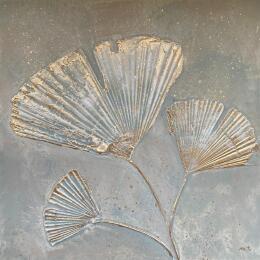 Painting Feuilles de ginkgo dorées by Trébucq Marion  | Painting Figurative Acrylic, Pigments Nature