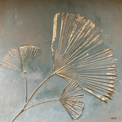 Painting Feuilles de ginkgo dorées by Trébucq Marion  | Painting Figurative Acrylic, Pigments Nature