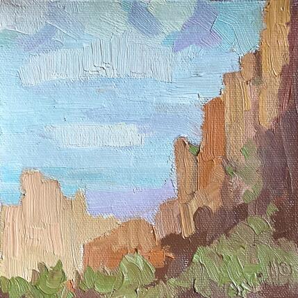 Painting Golden hour by Carrillo Cindy  | Painting Figurative Oil Landscapes