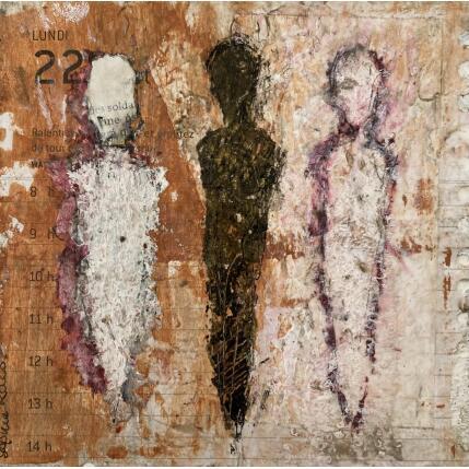 Peinture Lundi 22 par Rocco Sophie | Tableau Art Singulier Acrylique, Collage, Sable