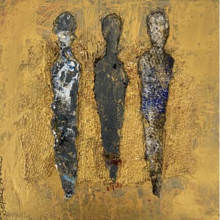 Peinture La trinité par Rocco Sophie | Tableau Art Singulier Acrylique, Collage, Sable