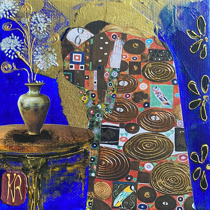 Pintura Les amoureux por Romanelli Karine | Pintura Figurativo Acrílico, Collage Life style, Retrato