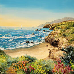 Painting A colorful day by Blandin Magali | Painting Figurative Oil Landscapes