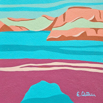 Painting Valse by Emilie Chêne | Painting Figurative Acrylic Landscapes, Minimalist, Nature