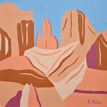 Painting Trésor by Emilie Chêne | Painting Figurative Acrylic Landscapes, Minimalist, Nature, Pop icons