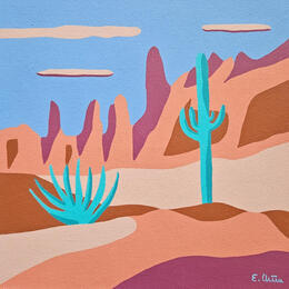 Painting Aprem by Emilie Chêne | Painting Figurative Acrylic Landscapes, Minimalist, Nature