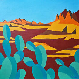 Painting Vivant by Emilie Chêne | Painting Figurative Acrylic Landscapes, Minimalist, Nature