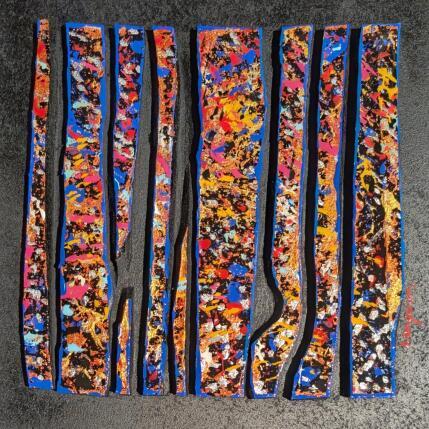 Painting Bc9 touche cuivre or bleu  argent by Langeron Luc | Painting Subject matter Acrylic, Resin, Wood