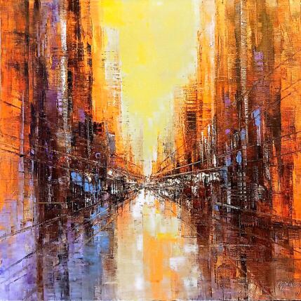 Peinture Les reflets sur l'avenue par Davroux Philippe  | Tableau