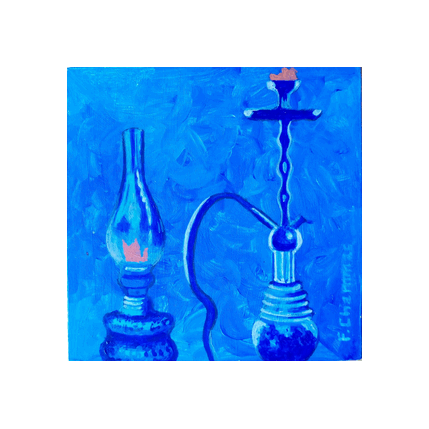 Peinture Blue Shisha par Chammas Fady | Tableau Figuratif