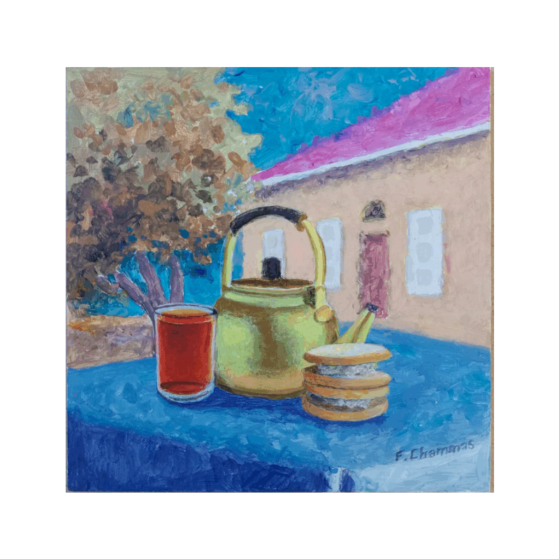 Peinture Raha w Biskot par Chammas Fady | Tableau Figuratif