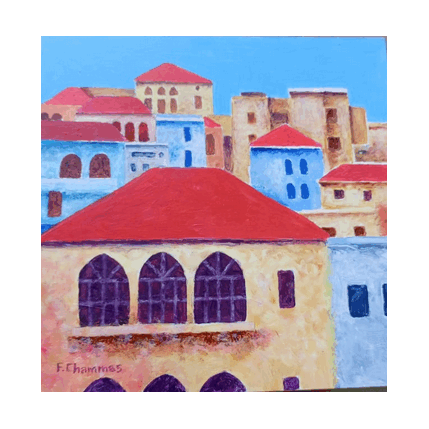 Peinture Red Roofs 25 par Chammas Fady | Tableau Figuratif