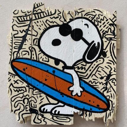 Peinture F2 Snoopy surf par Marie G. | Tableau Pop-art Acrylique, Bois Icones Pop