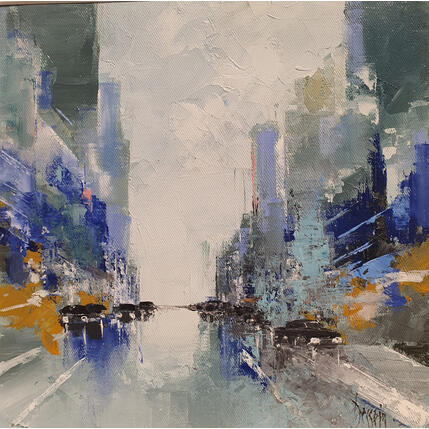 Painting blue and grey  by Dessein Pierre | Painting Figurative Oil Pop icons