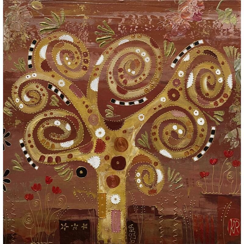 Painting Le crépuscule by Romanelli Karine | Painting Figurative Acrylic Gluing