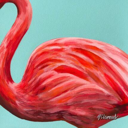 Painting FLAMINGO by Clavaud Morgane | Painting Figurative Acrylic Pop icons