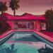 Painting VILLA SUNSET by Clavaud Morgane | Painting Figurative Acrylic