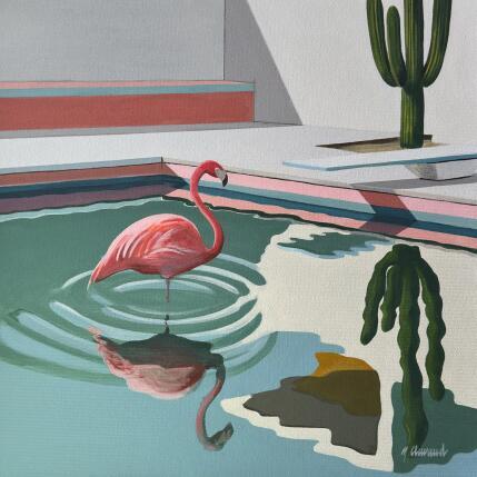 Painting FLAMINGO MIRAGE by Clavaud Morgane | Painting Figurative Acrylic