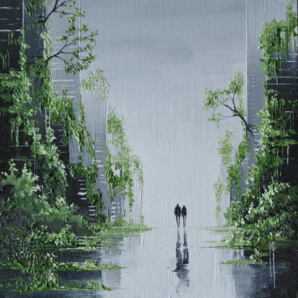 Painting Le soleil ivre by Galloro Maurizio | Painting Figurative Oil Urban