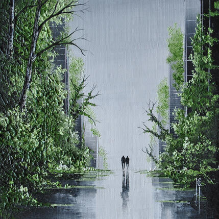 Painting Sérénité silencieuse by Galloro Maurizio | Painting Figurative Oil Urban