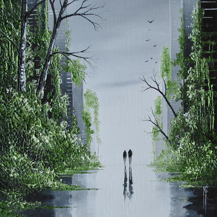 Peinture Ricochet de lumière par Galloro Maurizio | Tableau Figuratif Huile Urbain