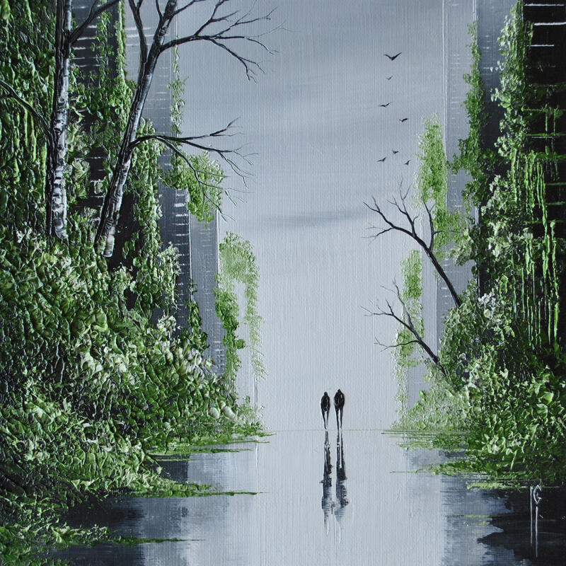 Peinture Ricochet de lumière par Galloro Maurizio | Tableau Figuratif Urbain Huile