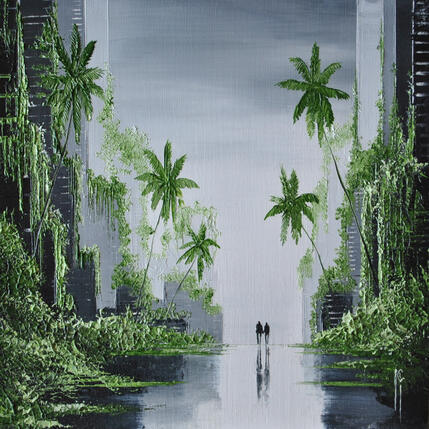 Peinture Se perdre dans le temps par Galloro Maurizio | Tableau Figuratif Huile Urbain