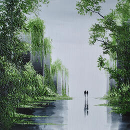 Painting Transhumance urbaine by Galloro Maurizio | Painting Figurative Oil Urban