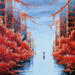 Painting Emerveillement by Galloro Maurizio | Painting Figurative Urban Oil