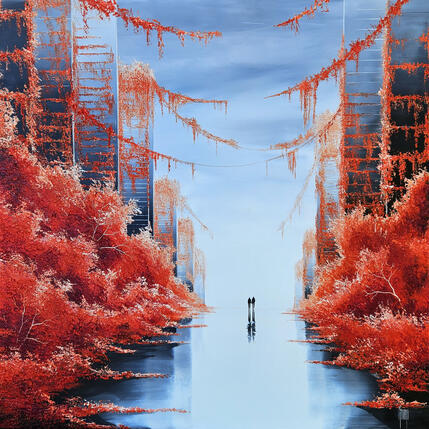 Painting Emerveillement by Galloro Maurizio | Painting Figurative Oil Urban
