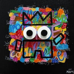 Peinture POTE BONHEUR  par Mam | Tableau Street Art Acrylique Icones Pop, Société