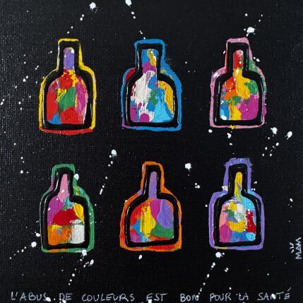 Peinture 6 BOTTLES par Mam | Tableau Pop-art Acrylique Icones Pop, Natures mortes