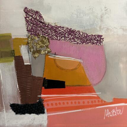 Peinture Construire une cabane par Lau Blou | Tableau Abstrait Acrylique, Carton, Collage, Feuille d'or, Pastel