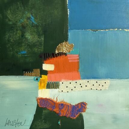 Peinture Double tableau par Lau Blou | Tableau Abstrait Acrylique, Carton, Collage, Feuille d'or, Pastel